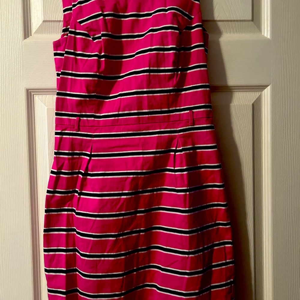 Tommy Hilfiger spring summer dress cotton, pink with navy and white stripes